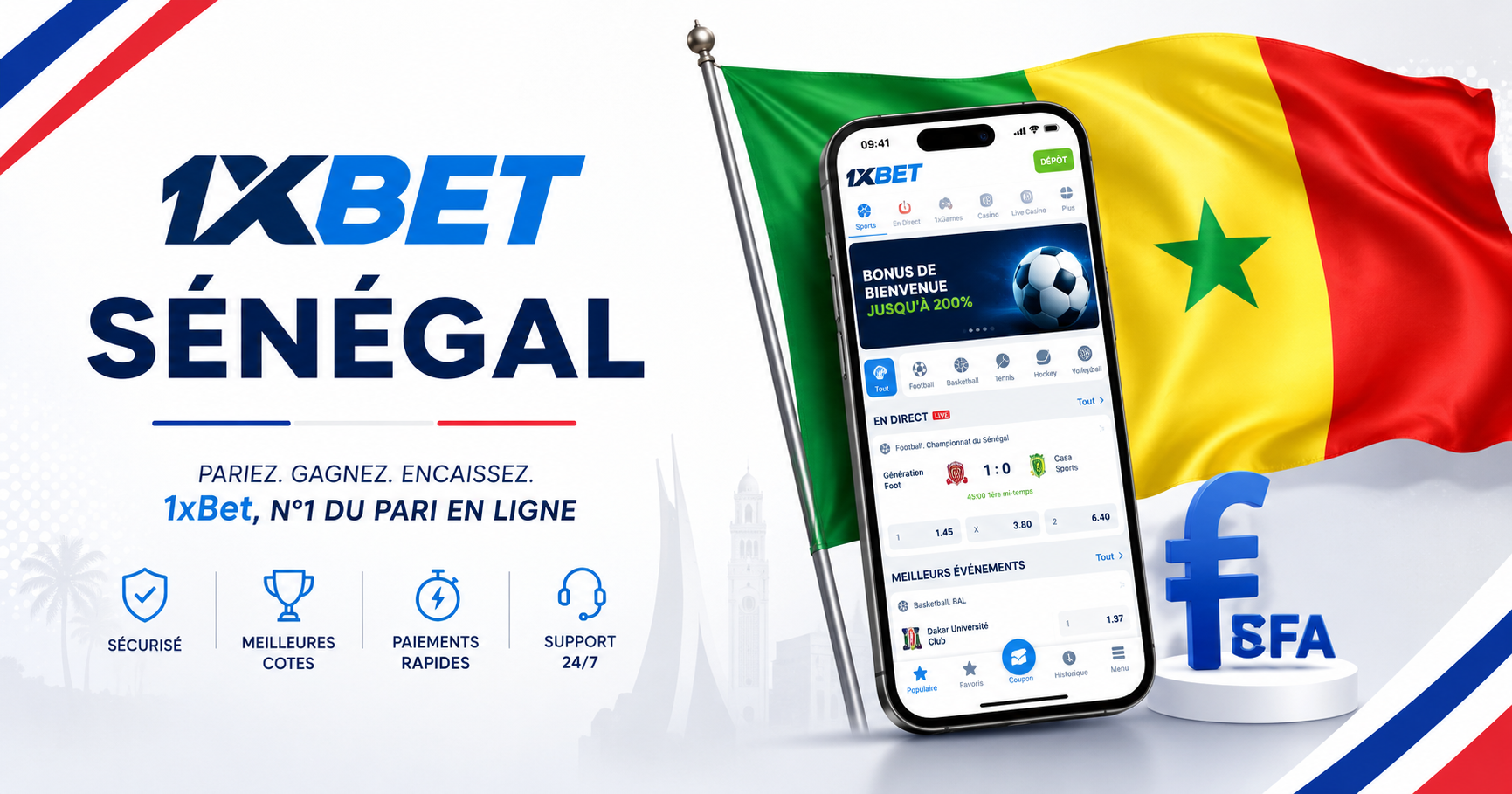 1xBet Sénégal - Bonus 200%